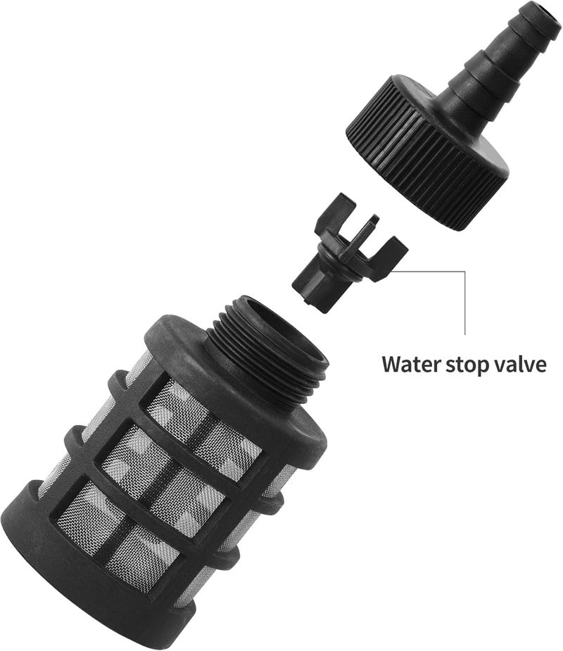 Opzour 2 Pack Household Hose Filters, Fit 3/8" to 1/2" ID. Hoses, 60 Mesh Stainless Steel Inlet Strainer (1.77Inch / 45mm OD.) with Check Valve for Sprayers, Car Washers, Oil Pumps, and Industrial Equipment - Image 2